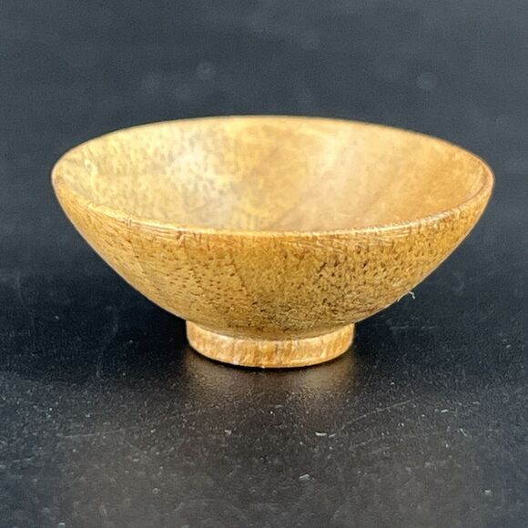 Dollhouse Miniature Artist M Hunt Walnut Wood Bowl New Zealand Signed Handmade - Picture 6 of 9